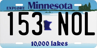 MN license plate 153NOL