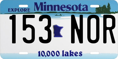MN license plate 153NOR