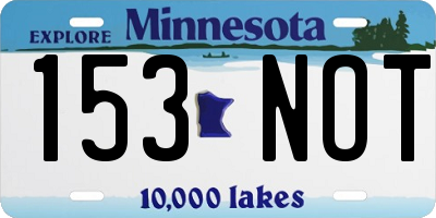 MN license plate 153NOT