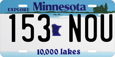 MN license plate 153NOU