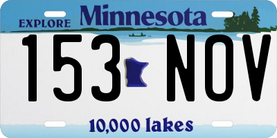 MN license plate 153NOV