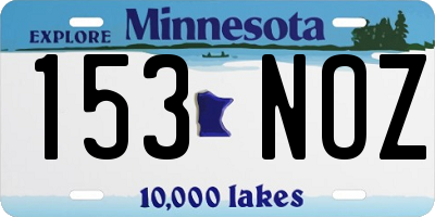 MN license plate 153NOZ