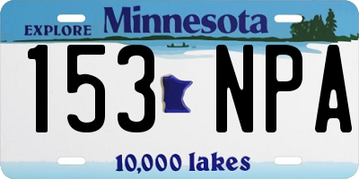 MN license plate 153NPA