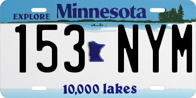 MN license plate 153NYM