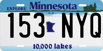 MN license plate 153NYQ