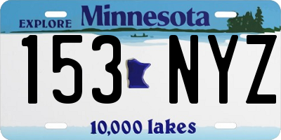 MN license plate 153NYZ