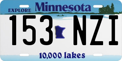 MN license plate 153NZI