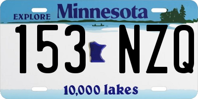 MN license plate 153NZQ