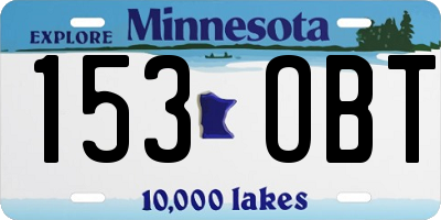 MN license plate 153OBT