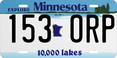MN license plate 153ORP
