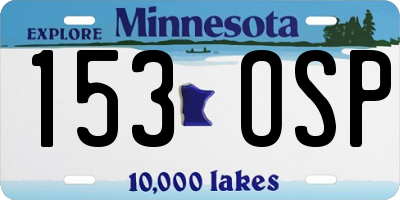 MN license plate 153OSP