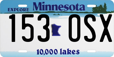 MN license plate 153OSX