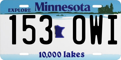 MN license plate 153OWI