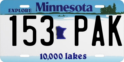 MN license plate 153PAK