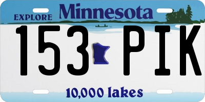 MN license plate 153PIK
