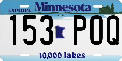 MN license plate 153POQ