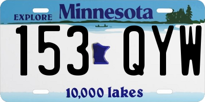 MN license plate 153QYW