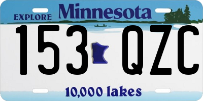 MN license plate 153QZC