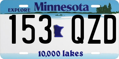 MN license plate 153QZD
