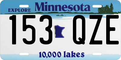 MN license plate 153QZE