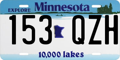 MN license plate 153QZH
