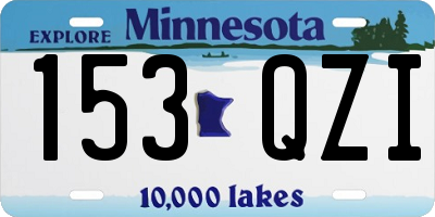 MN license plate 153QZI