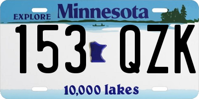MN license plate 153QZK
