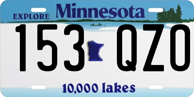 MN license plate 153QZO
