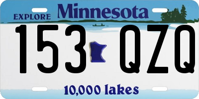 MN license plate 153QZQ