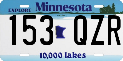 MN license plate 153QZR