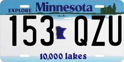 MN license plate 153QZU