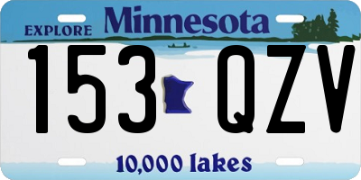 MN license plate 153QZV