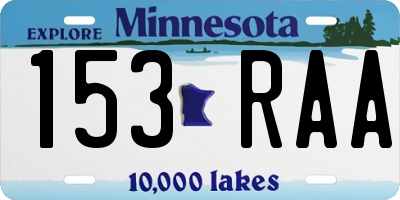MN license plate 153RAA