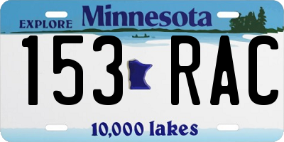 MN license plate 153RAC