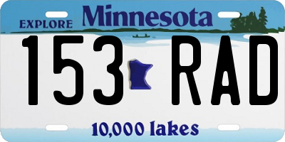 MN license plate 153RAD