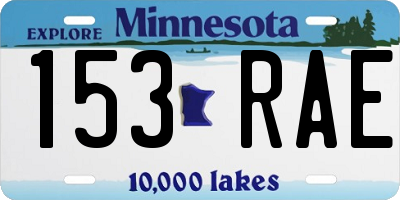 MN license plate 153RAE