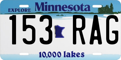 MN license plate 153RAG
