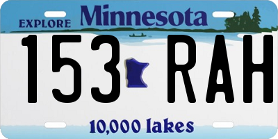 MN license plate 153RAH