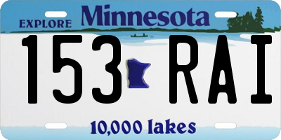 MN license plate 153RAI