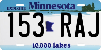 MN license plate 153RAJ