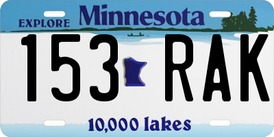 MN license plate 153RAK