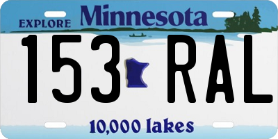 MN license plate 153RAL