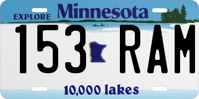 MN license plate 153RAM