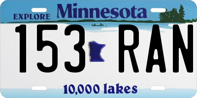 MN license plate 153RAN