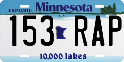 MN license plate 153RAP