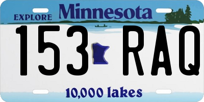 MN license plate 153RAQ