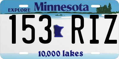 MN license plate 153RIZ