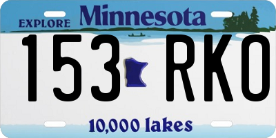 MN license plate 153RKO