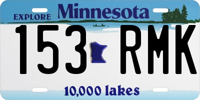 MN license plate 153RMK