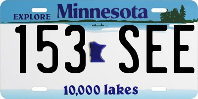 MN license plate 153SEE